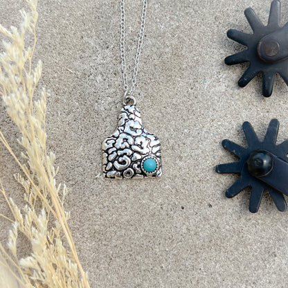 Cheetah Cow Tag Turquoise Necklace – Western Statement Jewelry