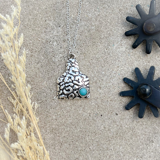 Cheetah Cow Tag Turquoise Necklace – Western Statement Jewelry