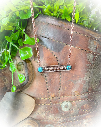 Concho Iron Bar Necklace - Bronze