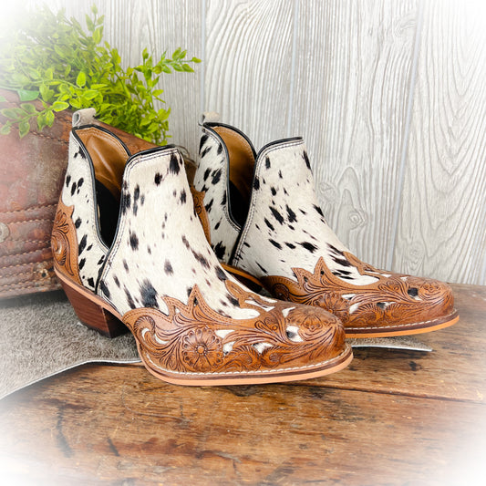 Ranch Dust Cowhide Booties