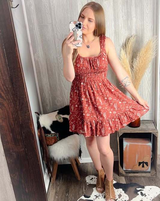 Rust in the Wind Desert Mini Dress