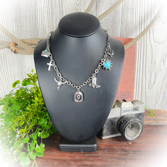Western Cowgirl Charm Necklace