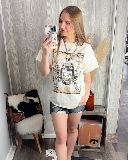 Dusty Trails Western Tee – Eggshell