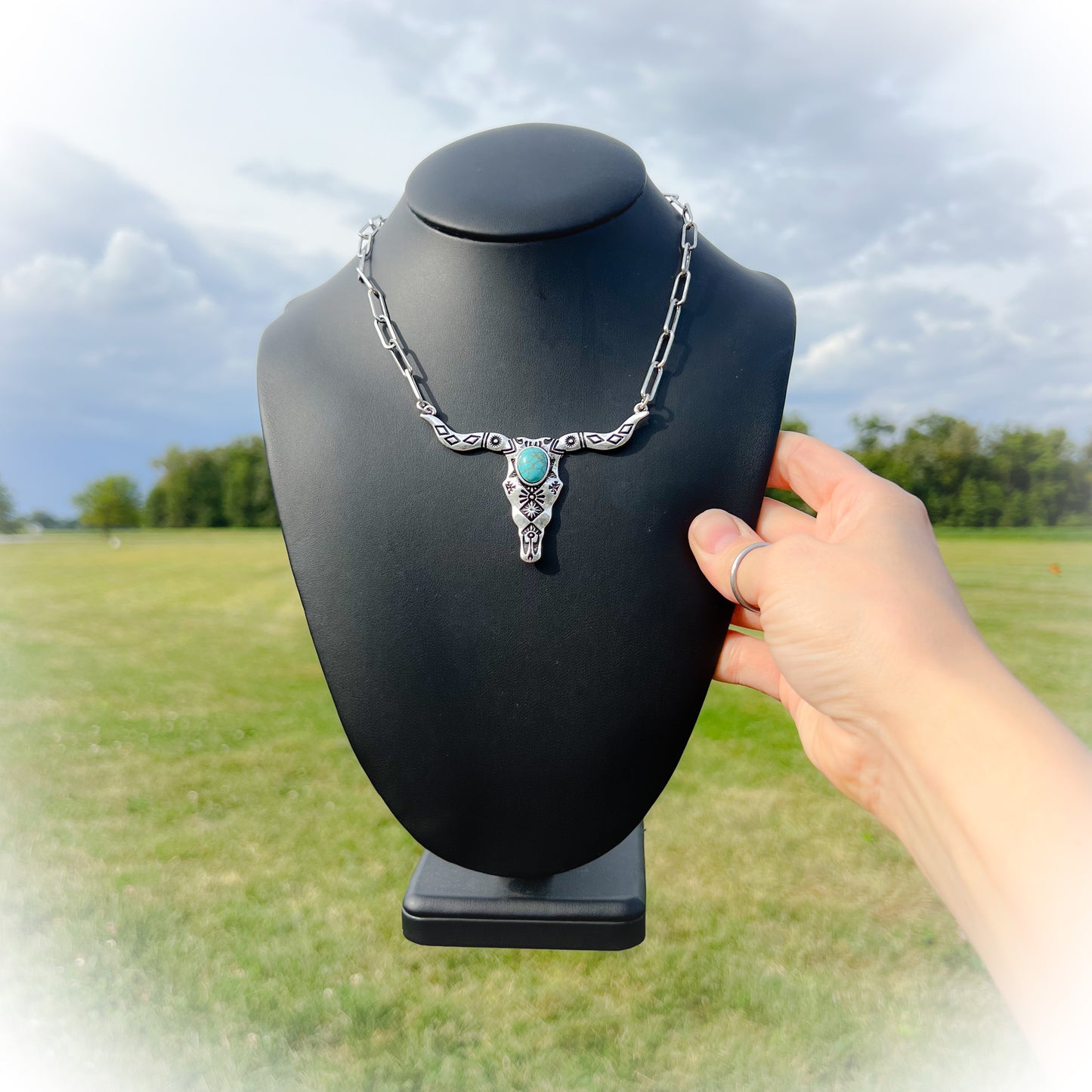 Western Statement Steer Head Necklace