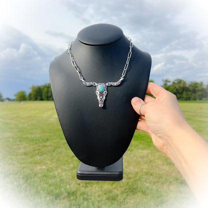 Western Statement Steer Head Necklace