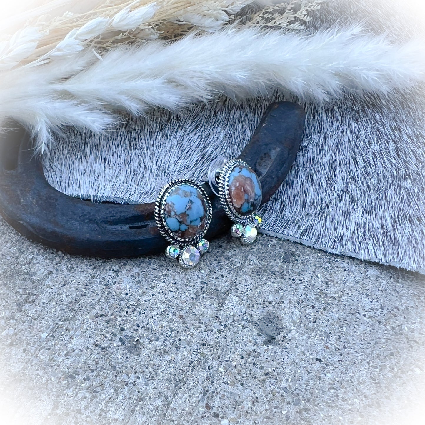 Royal Western Everyday Stud Earrings - Mixed Turquoise