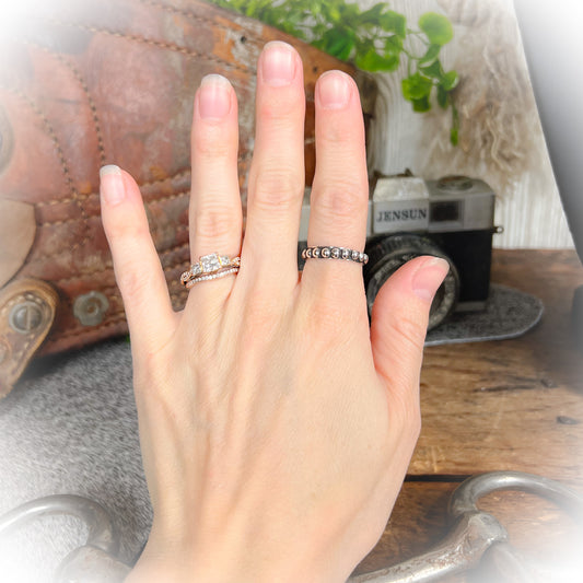Delaney - Sterling Silver Oxidized Ball Ring