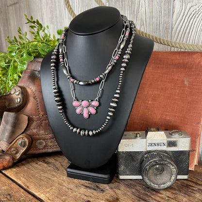 Liars Western Layered Necklace - Pink