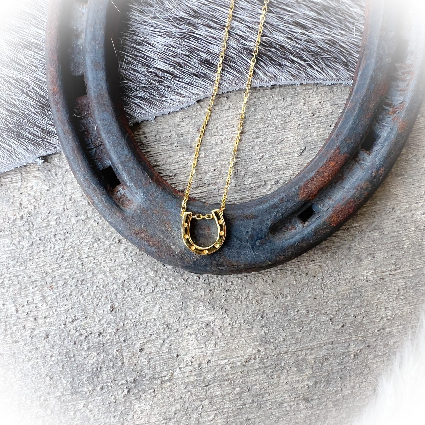 Lucky Horseshoe Dainty Necklace – 18K Gold Plated