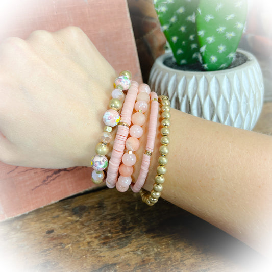 Boho Bracelet Set - Pink