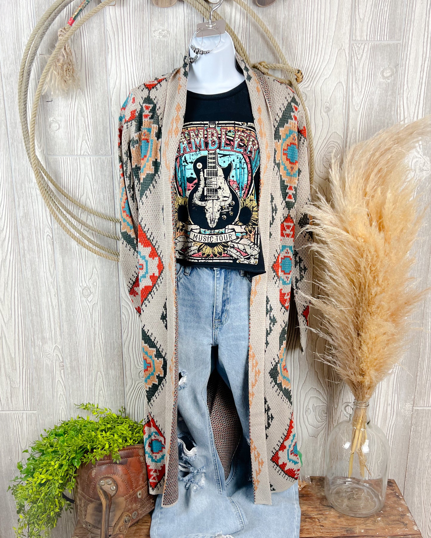 Aztec Western Sweater Duster