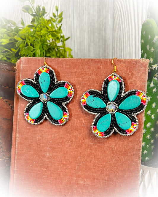 Flower Power Earrings - Black