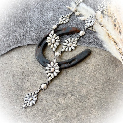 Drifter Western Lariat Necklace - White