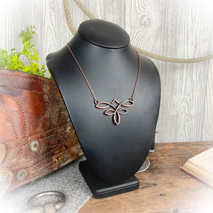 All Laced Up Boot Stitch Necklace - Bronze