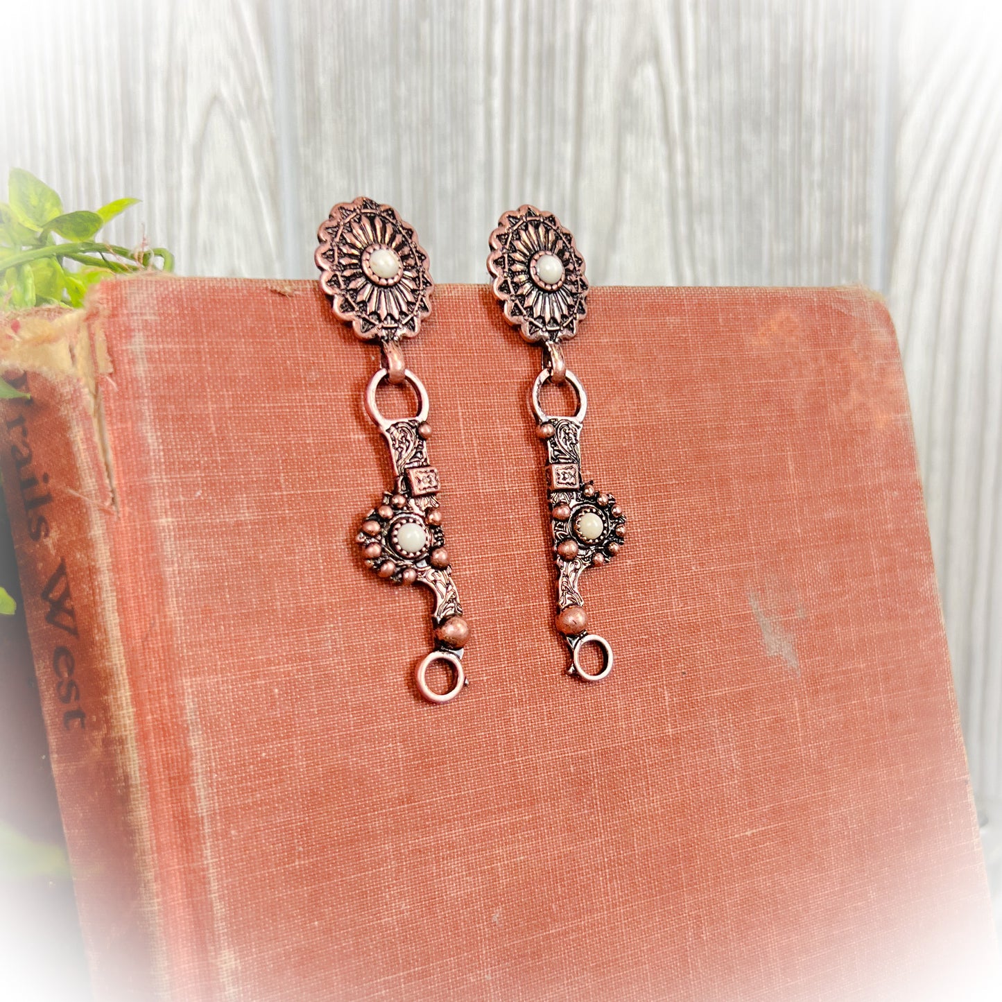 Western Horse Shank-Bit Earrings – Bronze