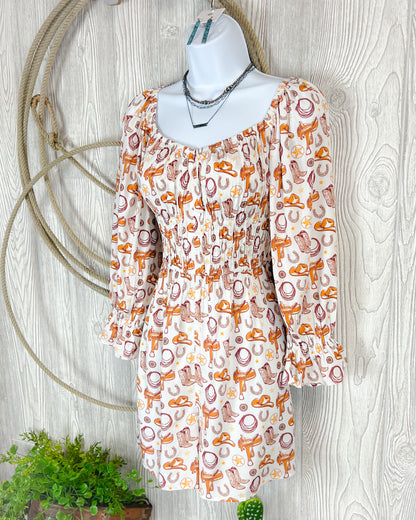 Howdy Darlin' Western Print Romper