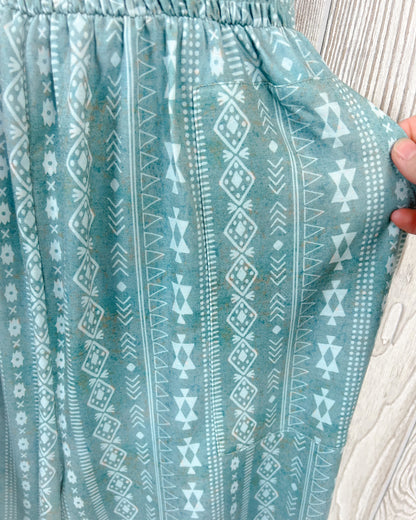 Turquoise Trails Smocked Jumpsuit – Western Aztec