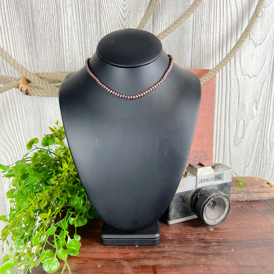 Rebel Cowgirl Navajo Style Pearl Necklace - 4mm - 16" - Bronze