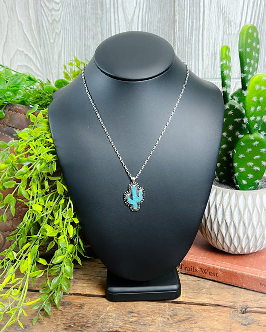 Cactus Stone Necklace - Turquoise