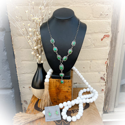 Sonoran Gold Lariat & Dangle Earring Set - Navajo Handmade - Francis Yazzie