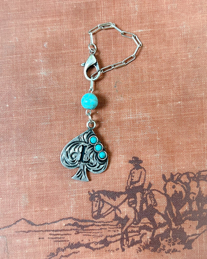 Western Initial Spade Charm