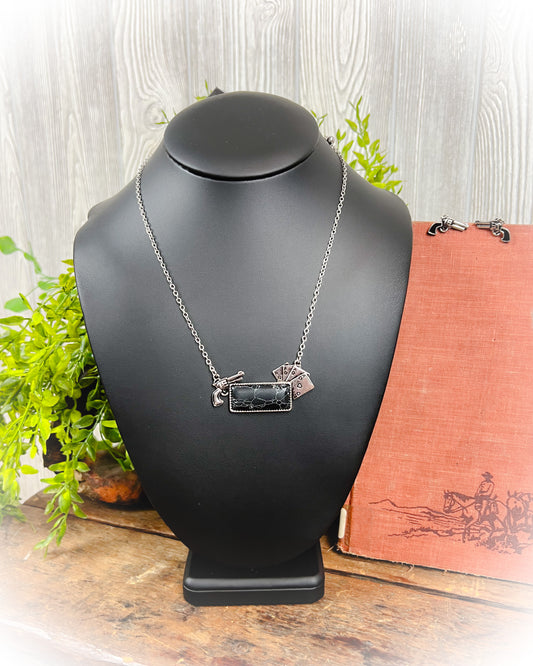 Hold Your Cards Necklace - Black