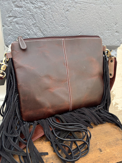 Kingsley CowHide Tooled Leather Crossbody