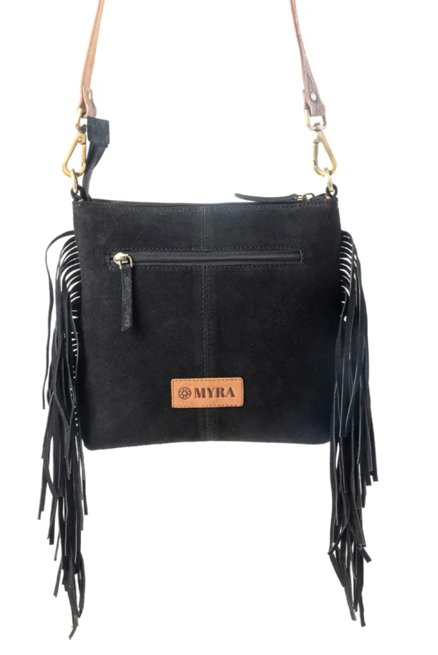 Black Cactus Tooled Leather & Cowhide Purse – Genuine Cowhide Western Crossbody Bag