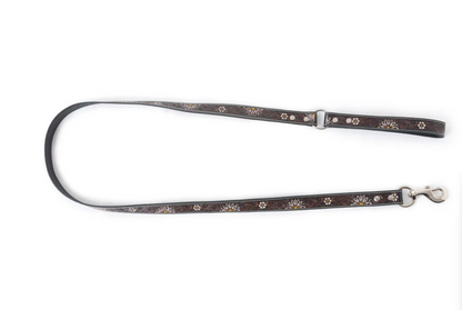 Daisy Girl Tooled Leather Dog Leash