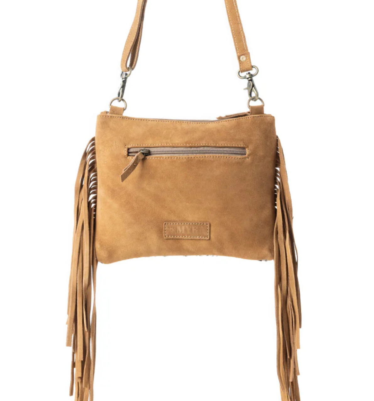 Timber Trail Genuine Cowhide Western Crossbody Purse – Burnished Leather Trim Cowgirl Handbag (9” x 11.5”)