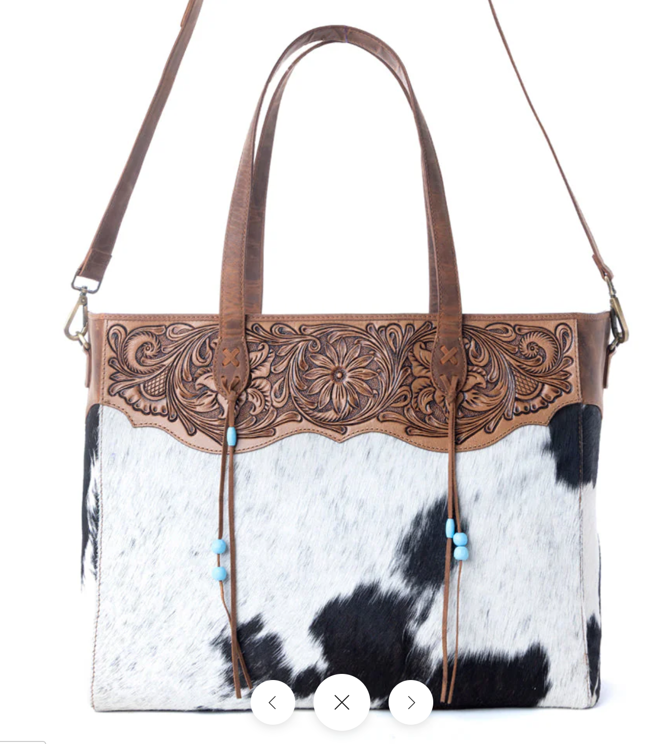 Bold Wind Genuine Cowhide Western Tote Purse – Concealed Carry Cowgirl Shoulder Bag (16” x 9.5”)