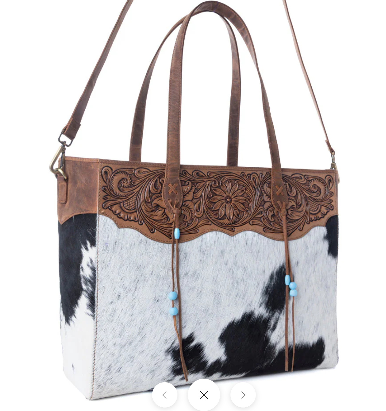 Bold Wind Genuine Cowhide Western Tote Purse – Concealed Carry Cowgirl Shoulder Bag (16” x 9.5”)