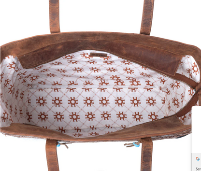 Bold Wind Genuine Cowhide Western Tote Purse – Concealed Carry Cowgirl Shoulder Bag (16” x 9.5”)