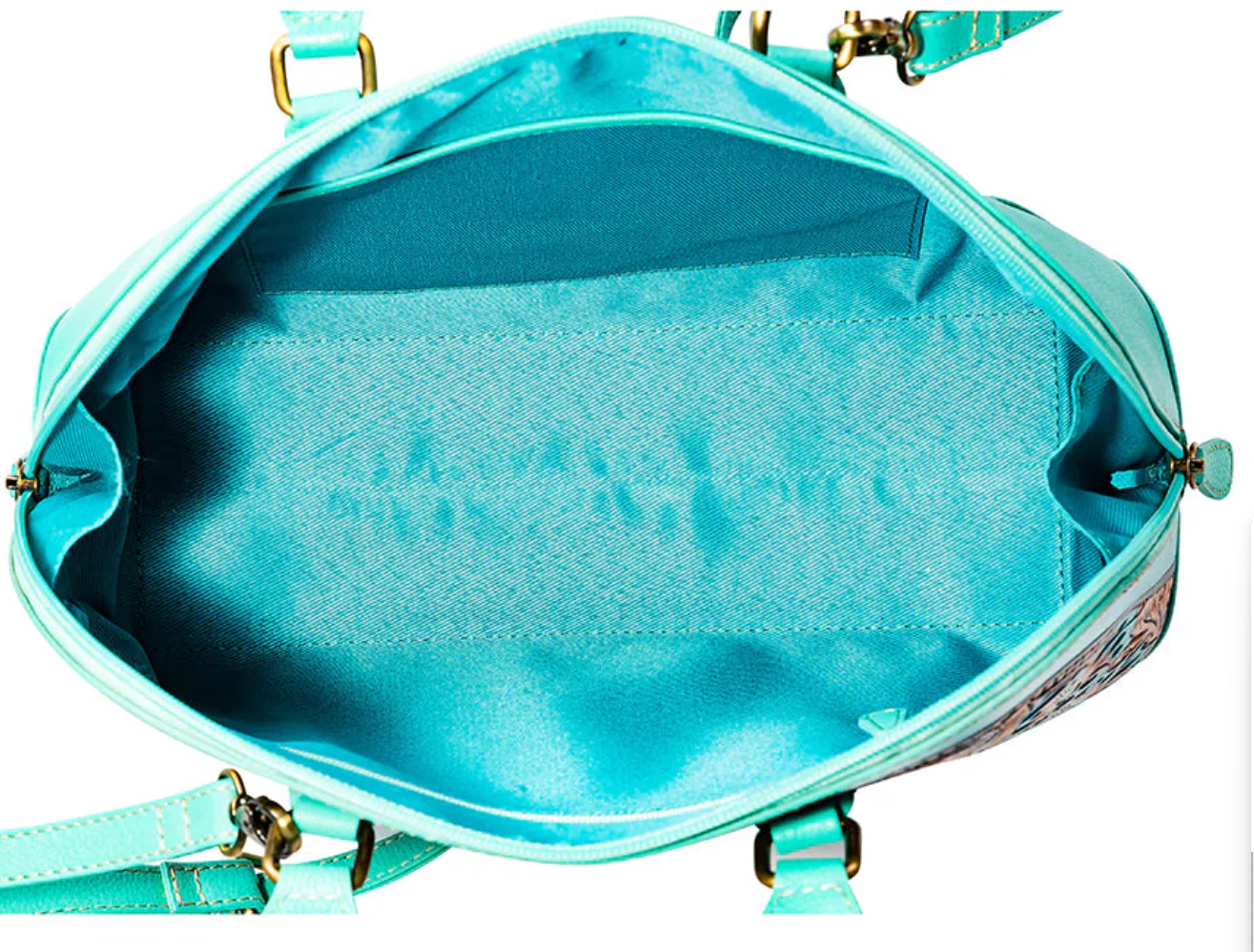 Emmy Turquoise Tooled Leather Western Purse