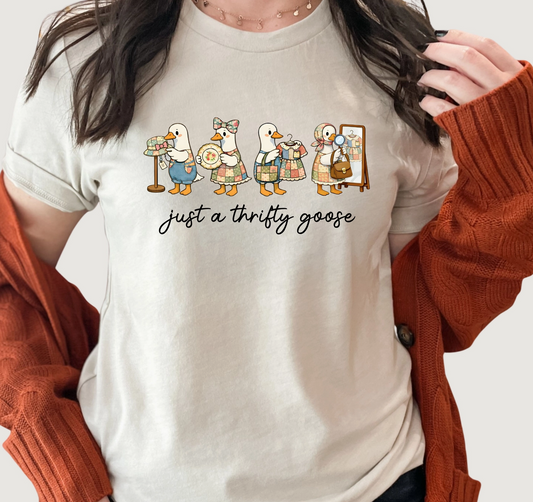 Just A Thrift Goose Graphic Tee Funny Goose Gildan Dryblend Unisex