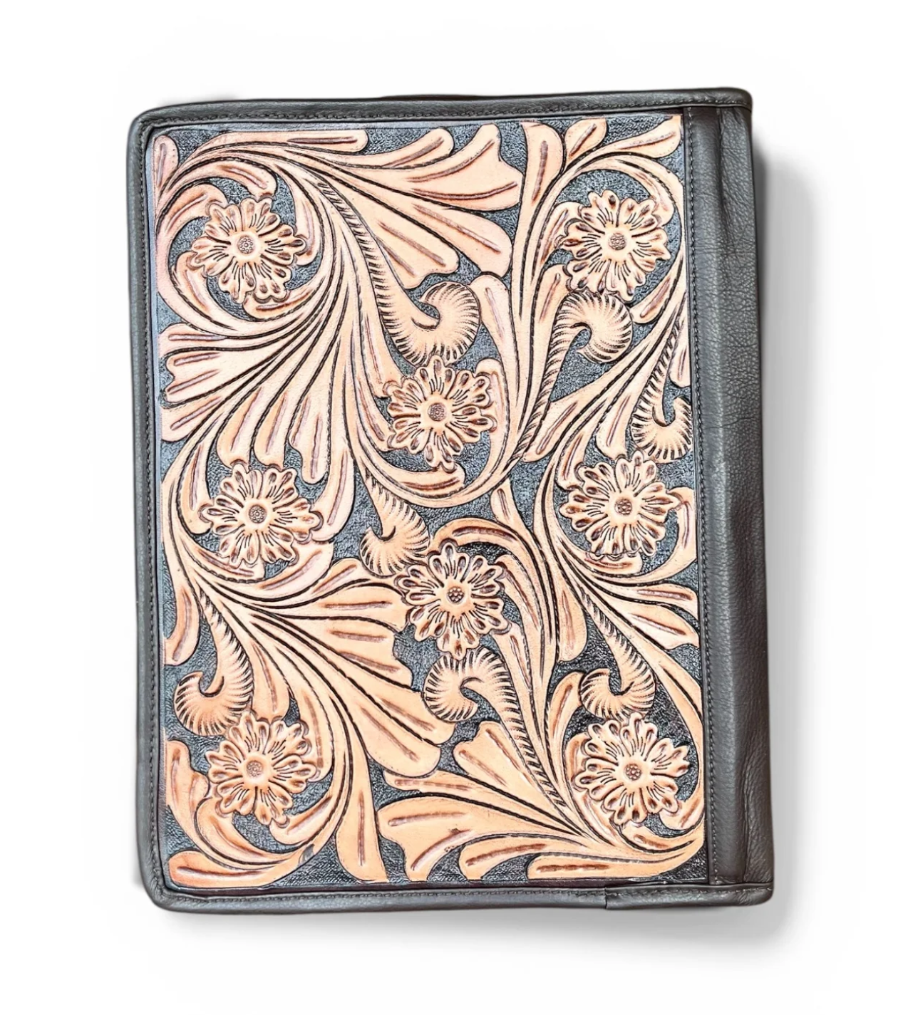 Business Cowboy Western Organizer Binder | Full Zip Leather Portfolio | Document Holder & Notebook Case | Punchy Cactus