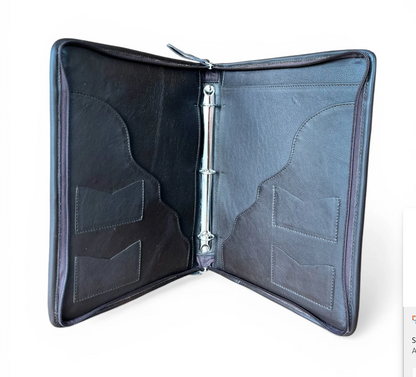 Business Cowboy Western Organizer Binder | Full Zip Leather Portfolio | Document Holder & Notebook Case | Punchy Cactus