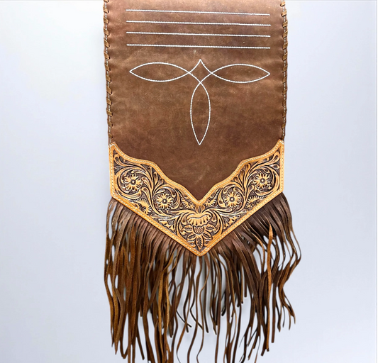 Boot Stitch Western Tooled Leather Table Runner 6ft | Western Home Decor | Handmade Dining Table Accent | Punchy Cactus