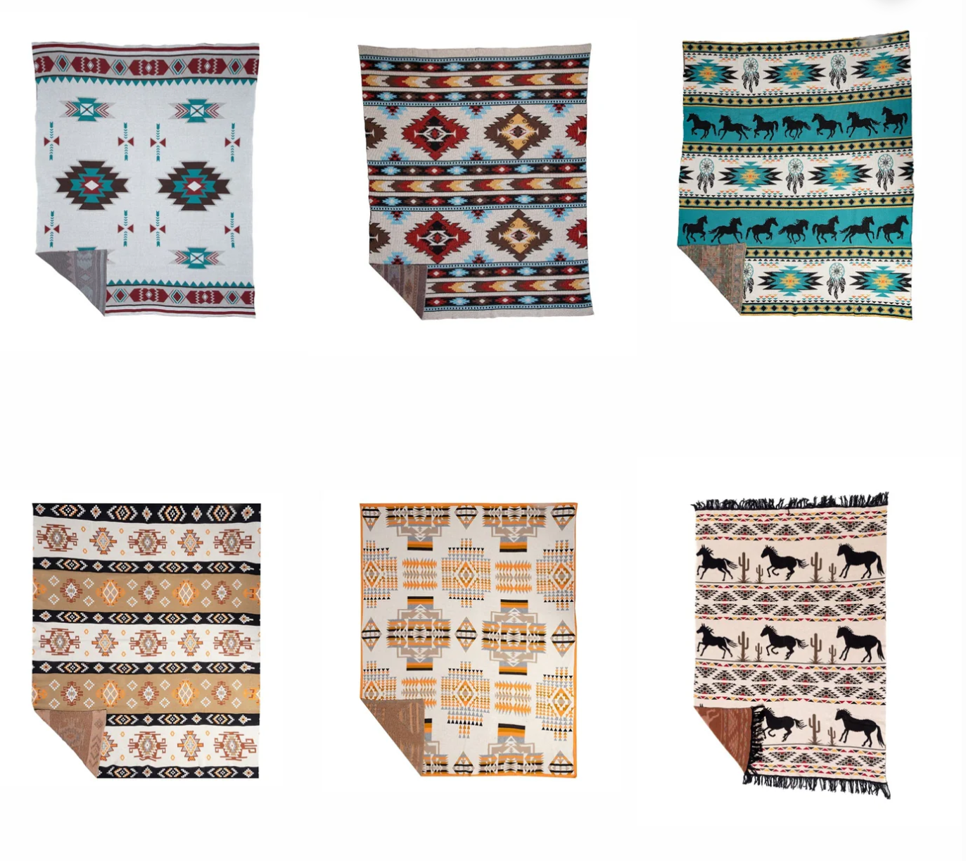 Western Mystery Cotton Throw Blanket – 50x60 Cowgirl Boutique Blanket (Seller Selected)