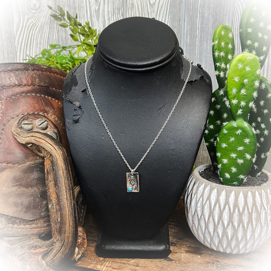 ace of diamonds western necklace | western boutique | small turquoise stone