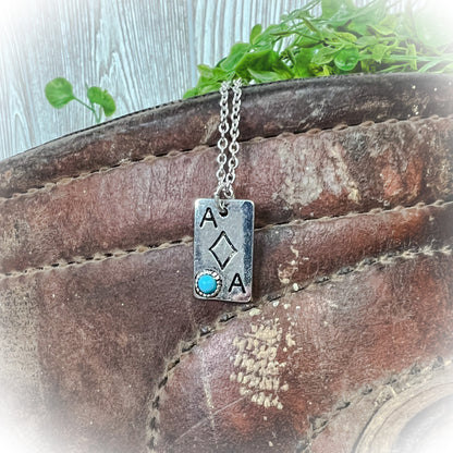 ace of diamonds western necklace | western boutique | small turquoise stone