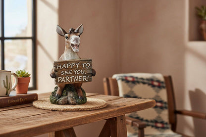 WESTERN WELCOME CREW DONKEY, 4.75"X4.25"X7.75"