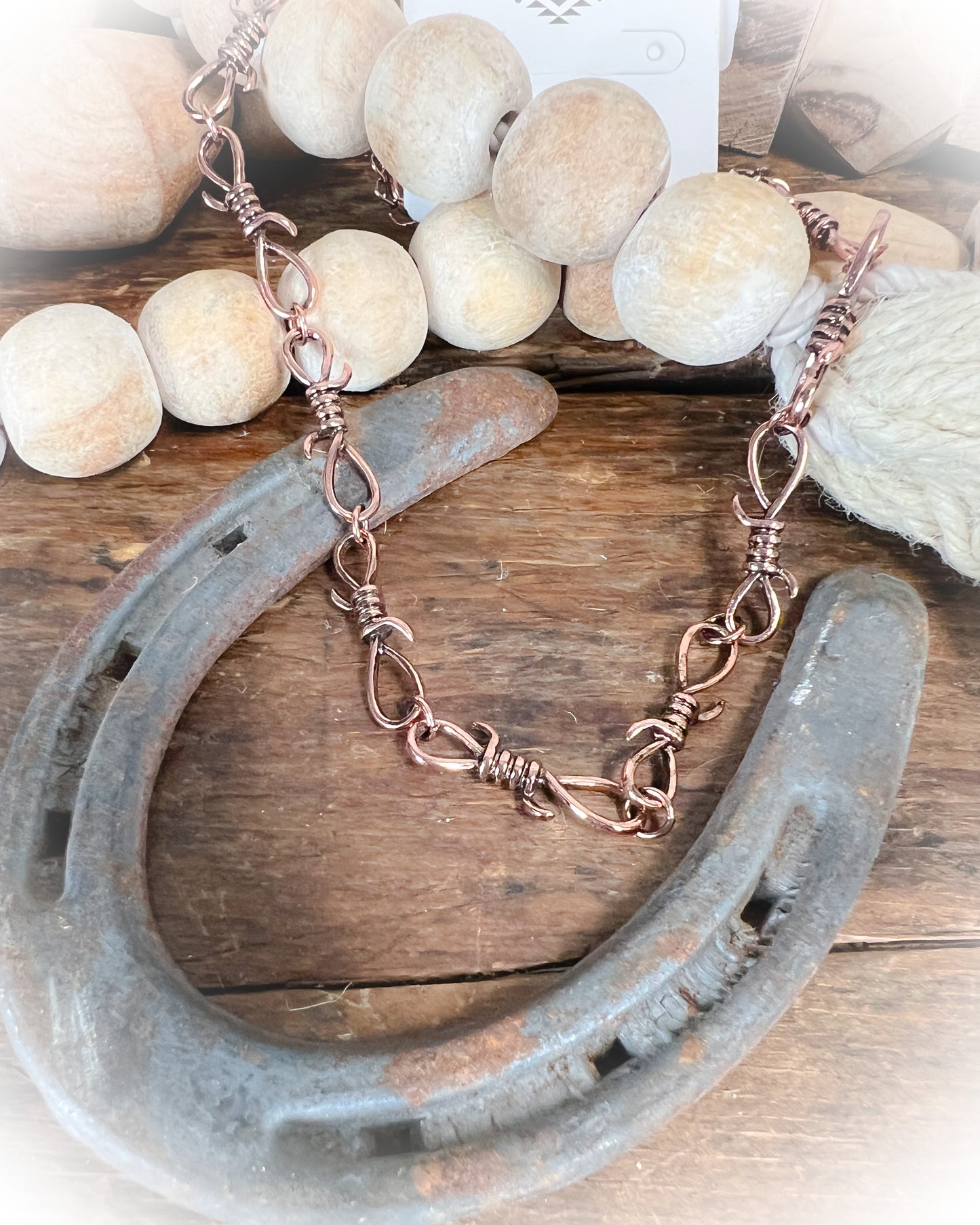 barbed wire choker necklace bronze | punchy cactus | western boutique | western necklace 