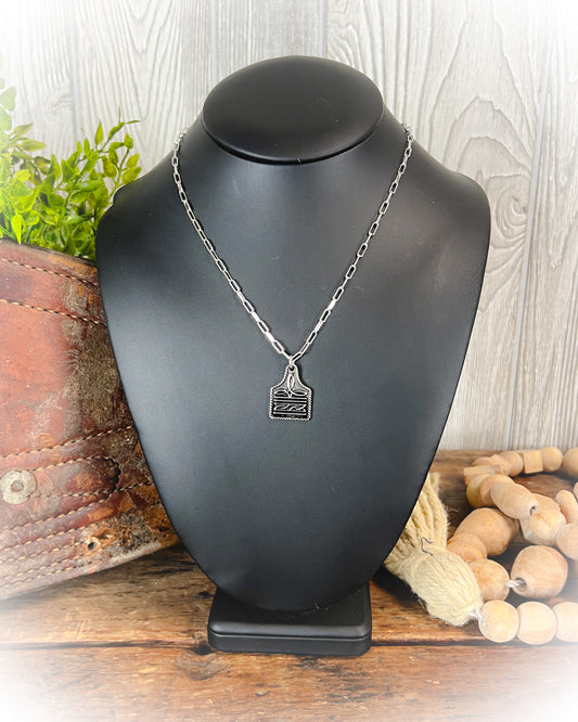 boot stitch cow tag western necklace | punchy cactus | western boutique | western necklace 