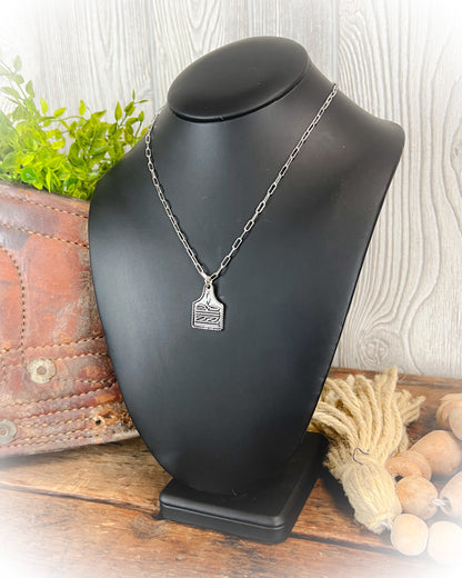 boot stitch cow tag western necklace | punchy cactus | western boutique | western necklace 