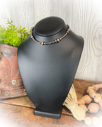 bronze faux navajo pearl chocker necklace | punchy cactus | western boutique | western necklace 