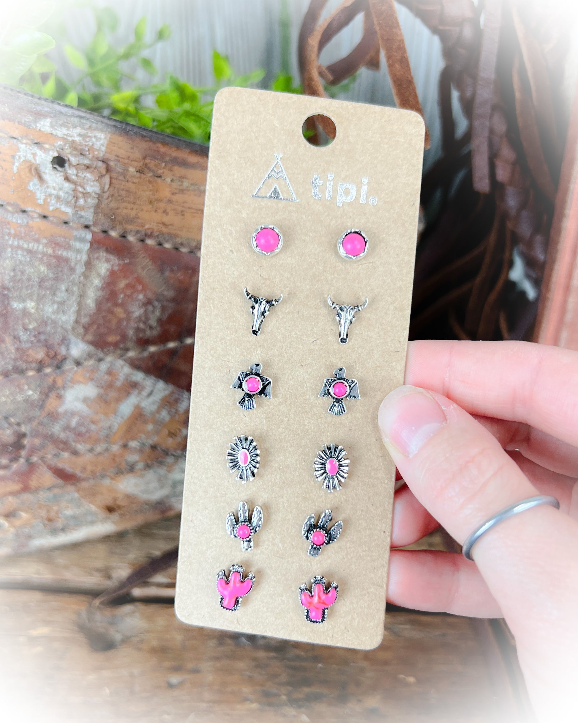 dainty western stud earrings set | punchy cactus western boutique | western earrings | western jewelry 