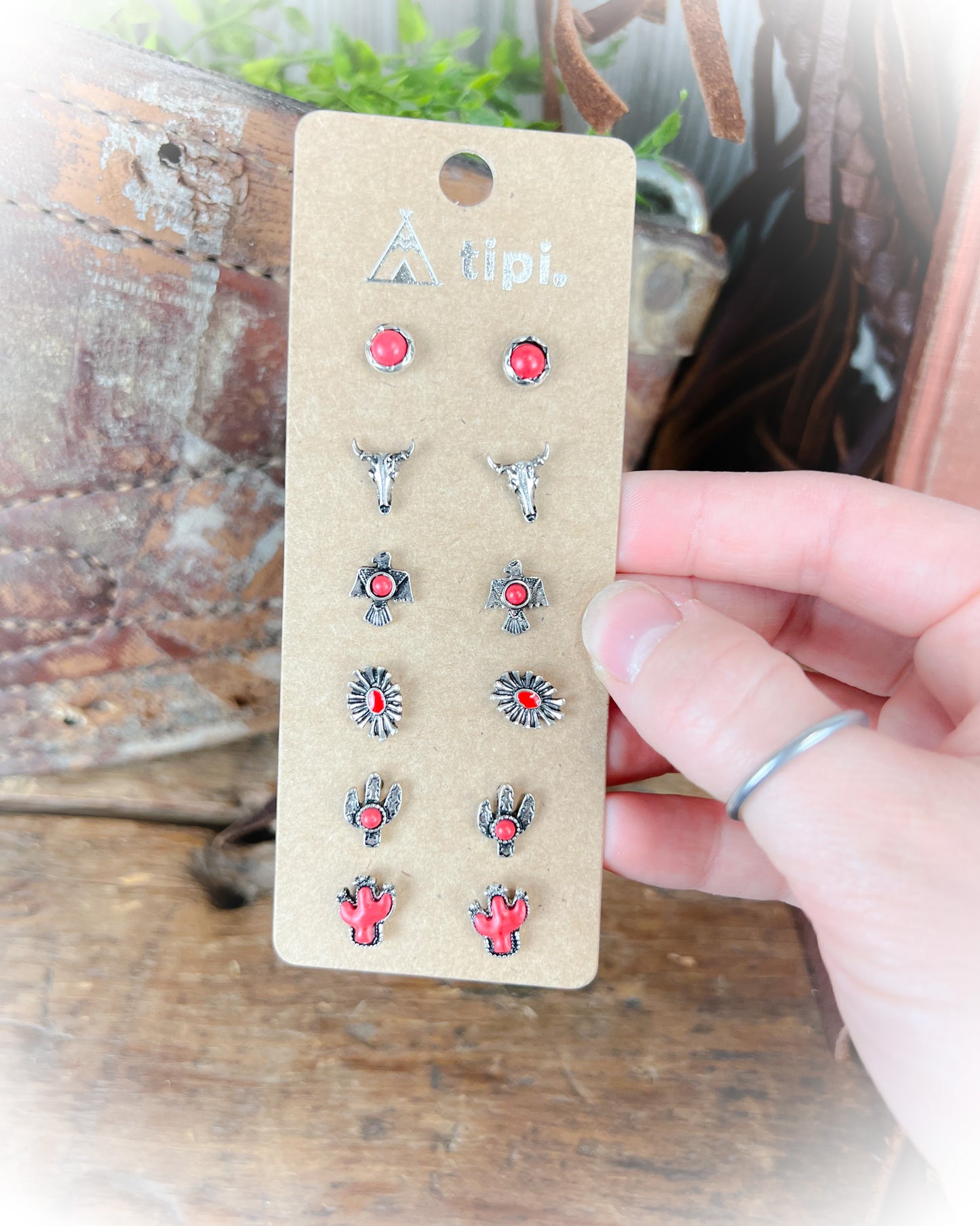 dainty western stud earrings set | punchy cactus western boutique | western earrings | western jewelry 