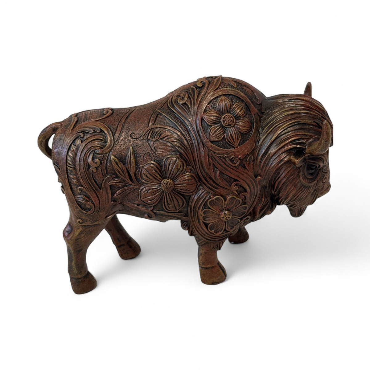 TOOLED FLOWER BISON BROWN