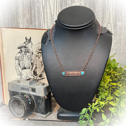 Concho Iron Bar Necklace - Bronze